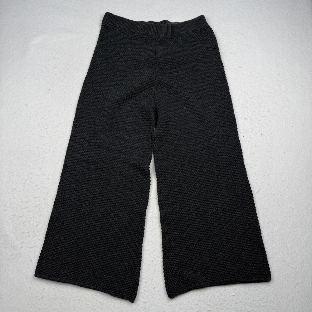 FP Beach Pants Womens Small Gray Knit Wide Leg Cropped Pull On Lounge Cotton